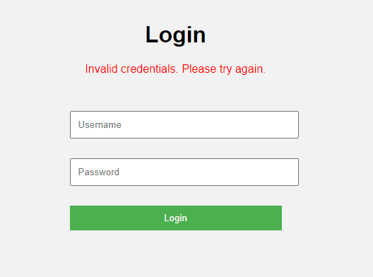 Error Login Page