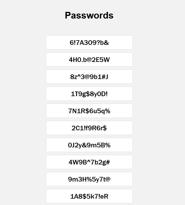 Passwords