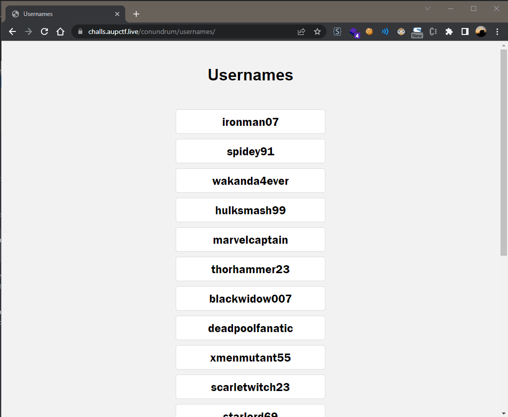 Usernames